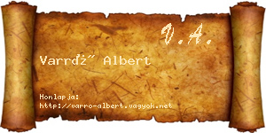 Varró Albert névjegykártya