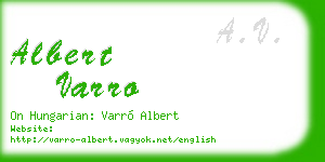 albert varro business card